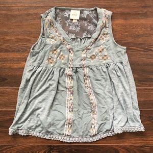 Knox Rose Light Blue Babydoll Tank
